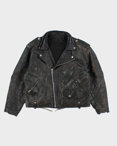 Vintage 90's Heavyweight Leather Biker Jacket - L