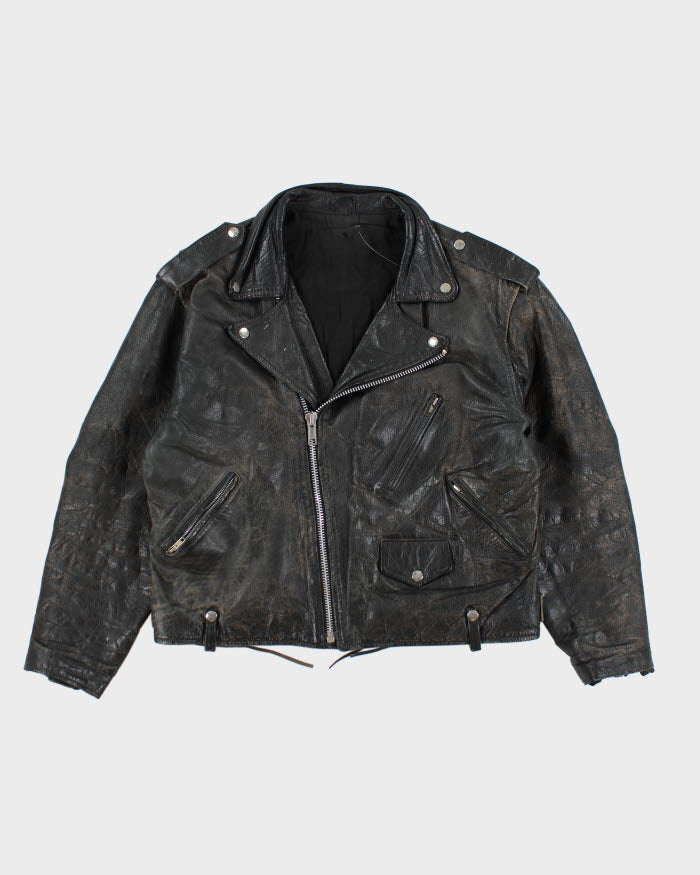 Vintage 90's Heavyweight Leather Biker Jacket - L