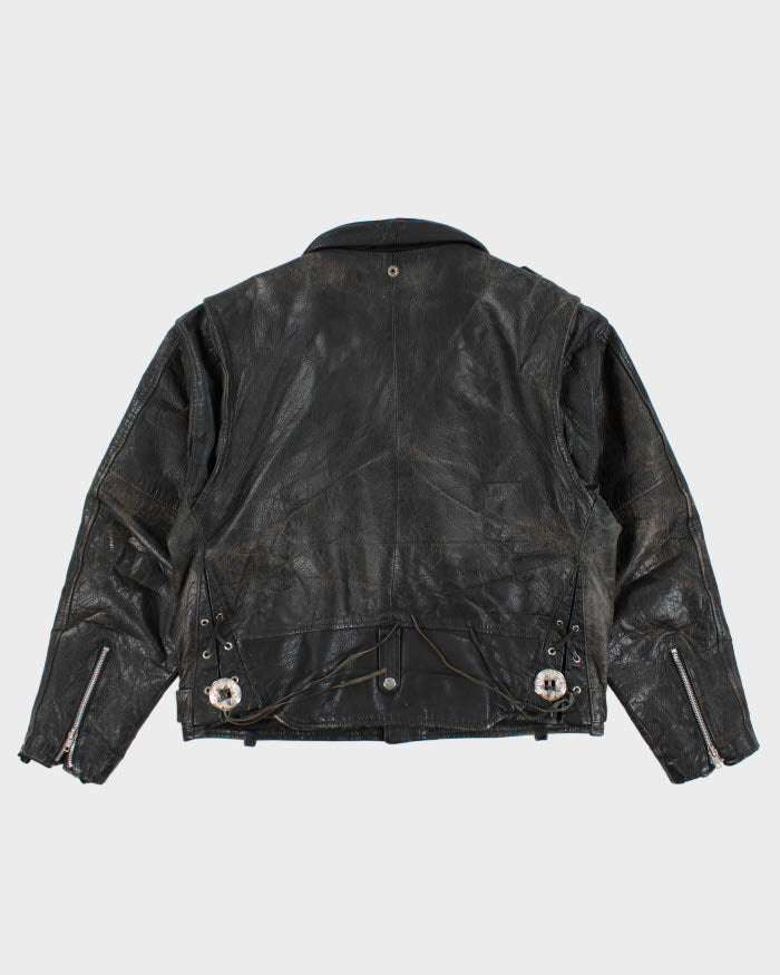 Vintage 90's Heavyweight Leather Biker Jacket - L
