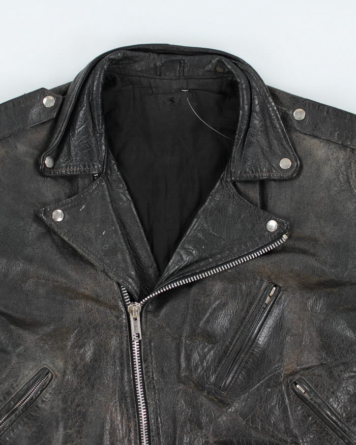 Vintage 90's Heavyweight Leather Biker Jacket - L