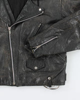 Vintage 90's Heavyweight Leather Biker Jacket - L