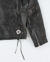Vintage 90's Heavyweight Leather Biker Jacket - L