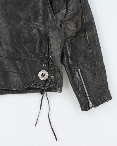 Vintage 90's Heavyweight Leather Biker Jacket - L
