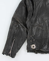 Vintage 90's Heavyweight Leather Biker Jacket - L