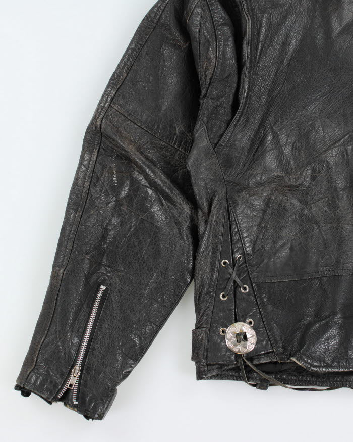 Vintage 90's Heavyweight Leather Biker Jacket - L