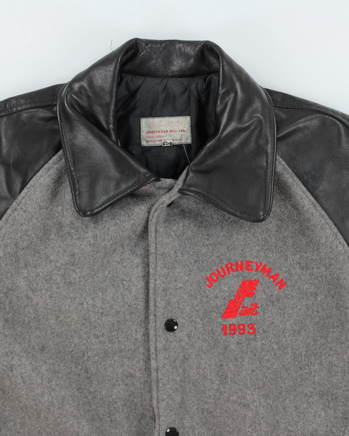 Vintage 90's Journeyman Embroidered Varsity Jacket - L