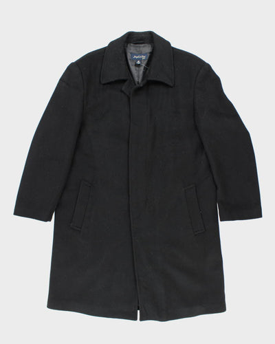 Joseph & Feiss Gold Black Wool Overcoat - L