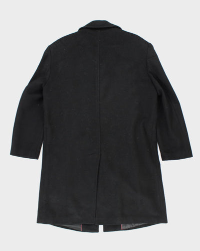 Joseph & Feiss Gold Black Wool Overcoat - L