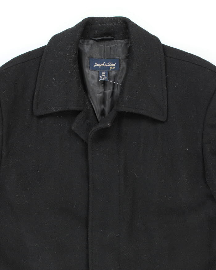 Joseph & Feiss Gold Black Wool Overcoat - L
