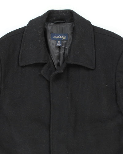 Joseph & Feiss Gold Black Wool Overcoat - L