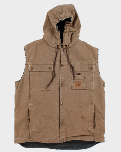 Vintage 90's Carhartt Heavyweight Quilted Hooded Gilet - L