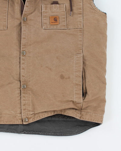 Vintage 90's Carhartt Heavyweight Quilted Hooded Gilet - L