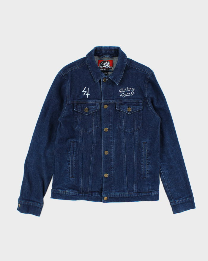 Vintage 2000's Lurking Class Embroidered Dark Wash Denim Jacket - S
