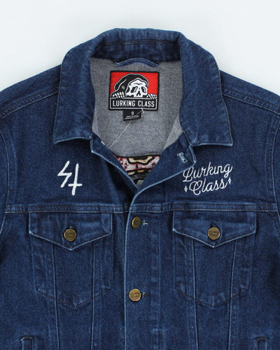 Vintage 2000's Lurking Class Embroidered Dark Wash Denim Jacket - S