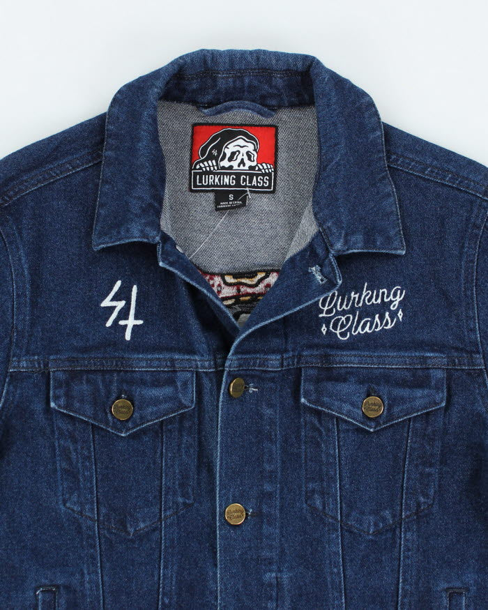Vintage 2000's Lurking Class Embroidered Dark Wash Denim Jacket - S