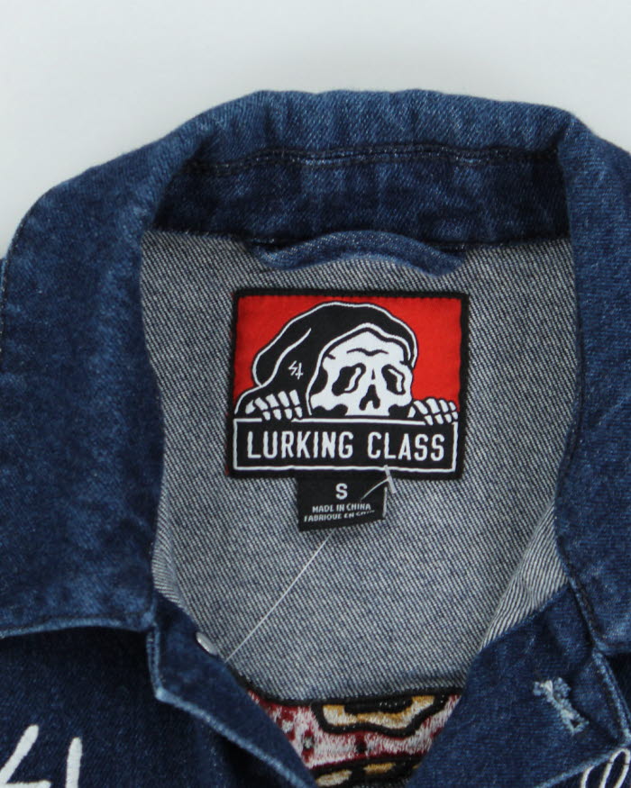 Vintage 2000's Lurking Class Embroidered Dark Wash Denim Jacket - S