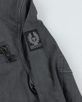 Vintage 2000's Belstaff Grey Biker Style Denim Jacket - S