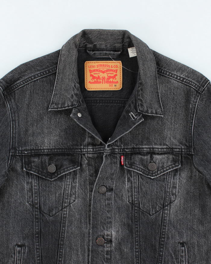 Vintage Levi's Dark Grey Stone Wash Denim Jacket - M