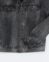 Vintage Levi's Dark Grey Stone Wash Denim Jacket - M