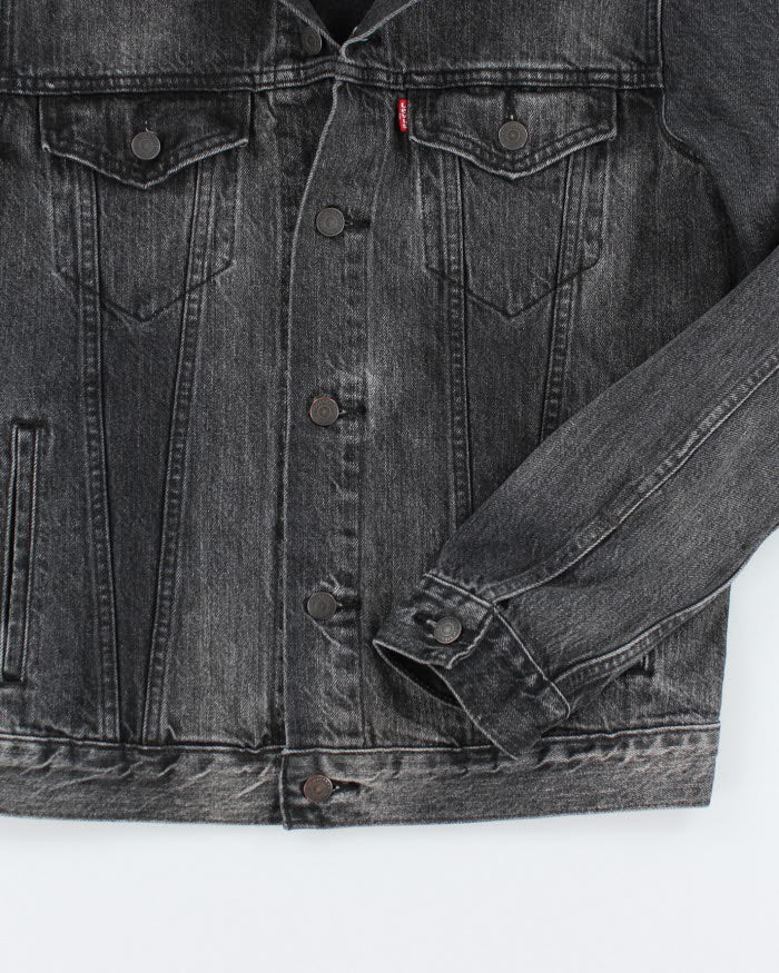 Vintage Levi's Dark Grey Stone Wash Denim Jacket - M