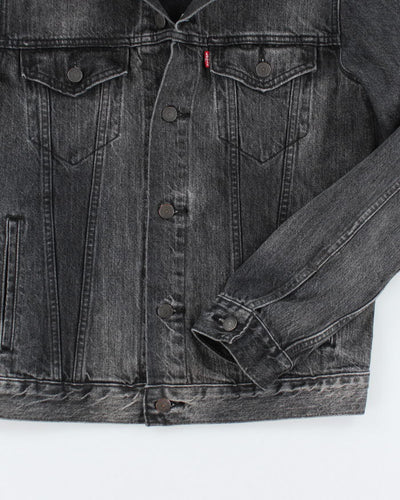 Vintage Levi's Dark Grey Stone Wash Denim Jacket - M