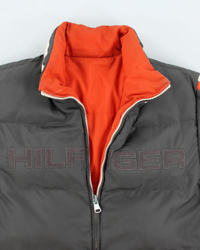 Vintage Tommy Hilfiger Reversible Centre Logo Puffer Jacket - M