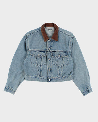 Vintage 90's Guess Jeans Cropped Light Wash Denim Jacket - S