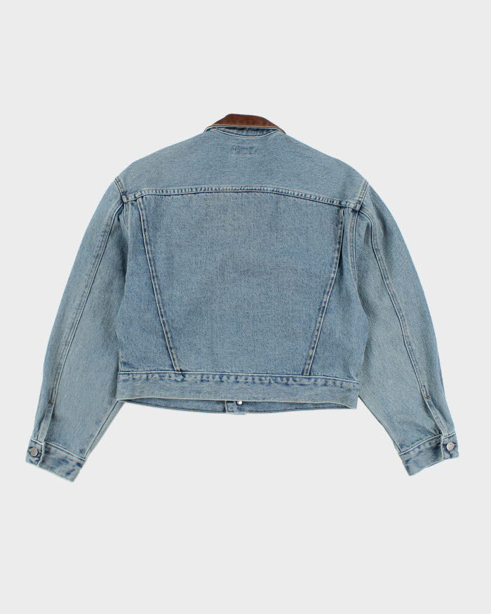 Vintage 90's Guess Jeans Cropped Light Wash Denim Jacket - S