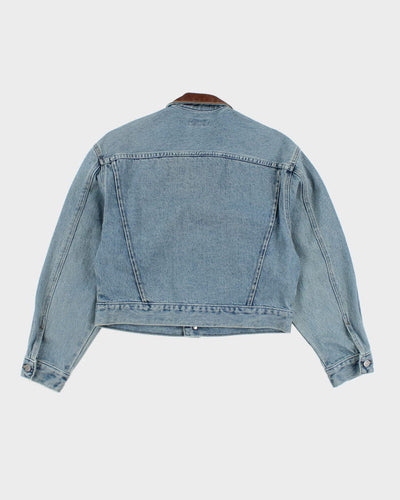 Vintage 90's Guess Jeans Cropped Light Wash Denim Jacket - S