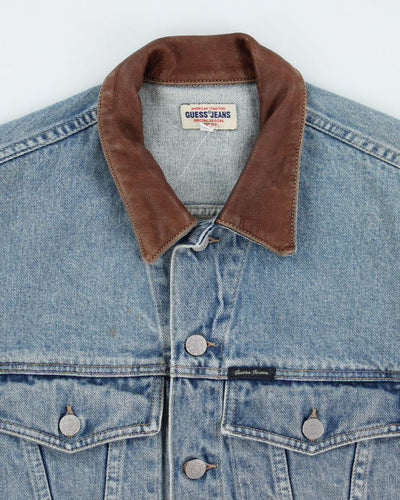 Vintage 90's Guess Jeans Cropped Light Wash Denim Jacket - S