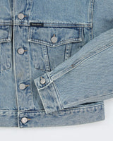 Vintage 90's Guess Jeans Cropped Light Wash Denim Jacket - S