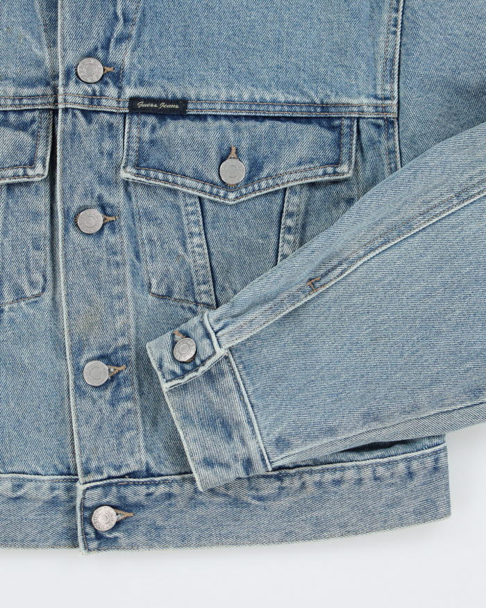 Vintage 90's Guess Jeans Cropped Light Wash Denim Jacket - S