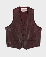 Vintage Chess King Leather Waist Coat - M
