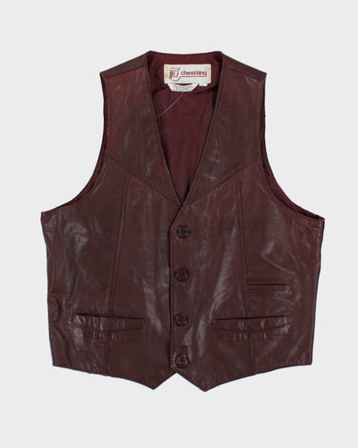 Vintage Chess King Leather Waist Coat - M