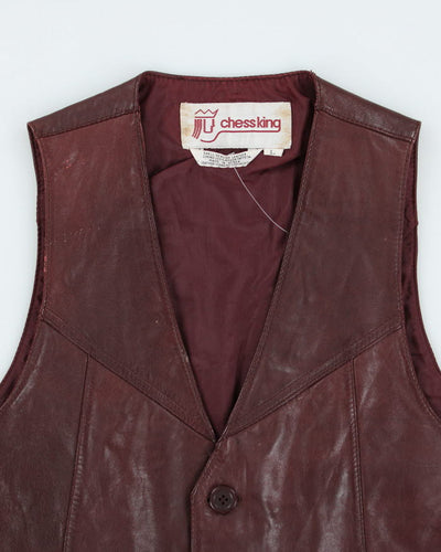 Vintage Chess King Leather Waist Coat - M