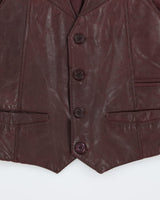 Vintage Chess King Leather Waist Coat - M