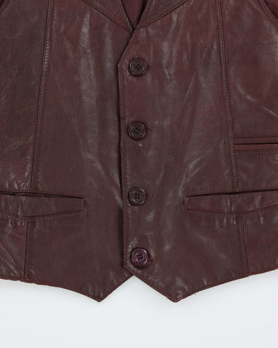Vintage Chess King Leather Waist Coat - M