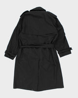 Vintage Moores Black Lined Trench Coat - L