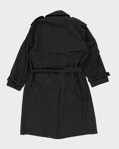 Vintage Moores Black Lined Trench Coat - L