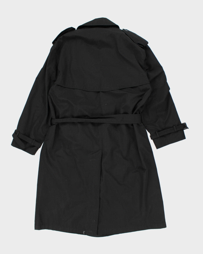 Vintage Moores Black Lined Trench Coat - L