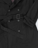 Vintage Moores Black Lined Trench Coat - L
