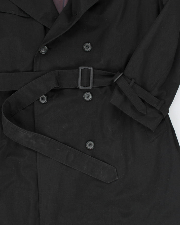 Vintage Moores Black Lined Trench Coat - L