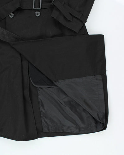 Vintage Moores Black Lined Trench Coat - L
