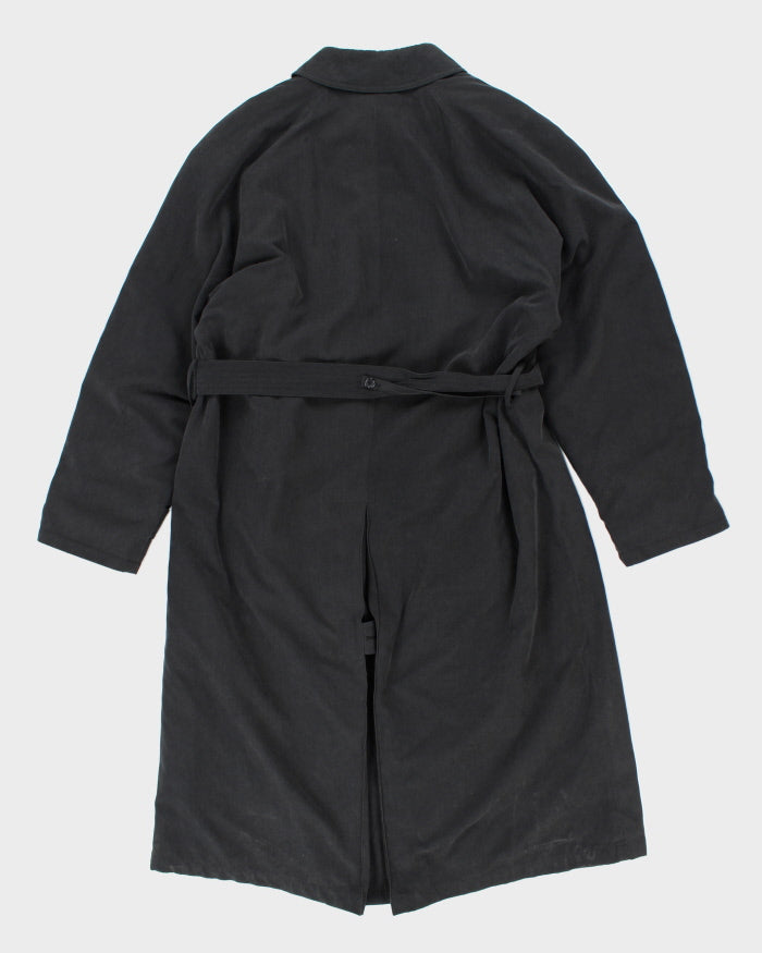 Vintage Profilio Black Lined Trench Coat - M