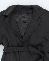 Vintage Profilio Black Lined Trench Coat - M