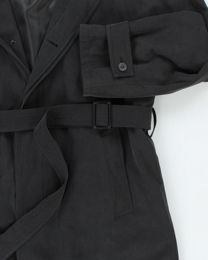 Vintage Profilio Black Lined Trench Coat - M