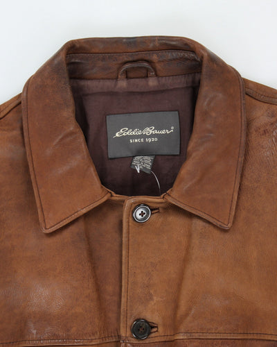 Vintage Eddie Bauer Brown Leather Jacket - XL