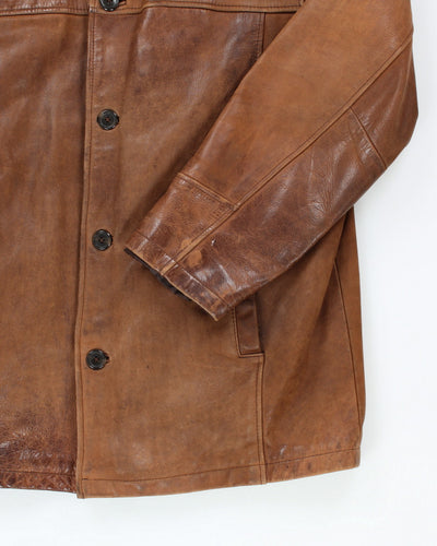 Vintage Eddie Bauer Brown Leather Jacket - XL