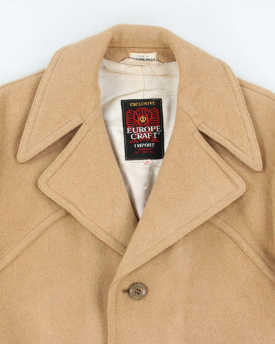 Vintage 70s Europe Craft Beige Wool Coat - L