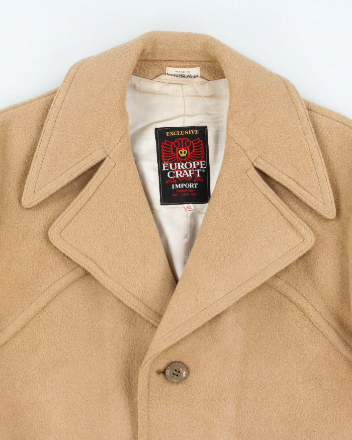 Vintage 70s Europe Craft Beige Wool Coat - L